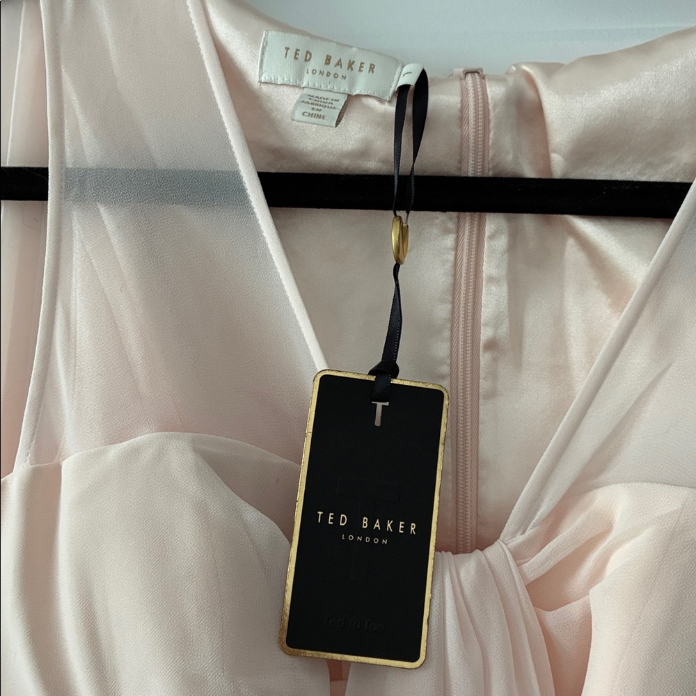 NWT Rare Ted Baker London Size 1 (US 4) Maxi Cape-Back Sweetheart Neckline Dress - Picture 6 of 10